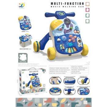 Interaktywny Chodzik 3w1 dla dzieci 18m+ Stolik edukacyjny + Panel sensoryczny + 9 mini zabaw